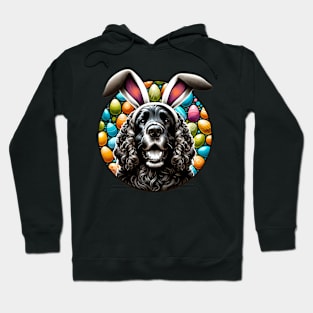 Irish Water Spaniel Enjoys Easter with Bunny Ears and Eggs Hoodie